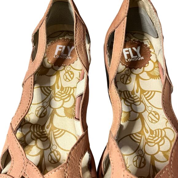 Fly London Yadi Wedge Sandals‎ in Rose EUC Size 39 / 8 -8.5 - Picture 6 of 15